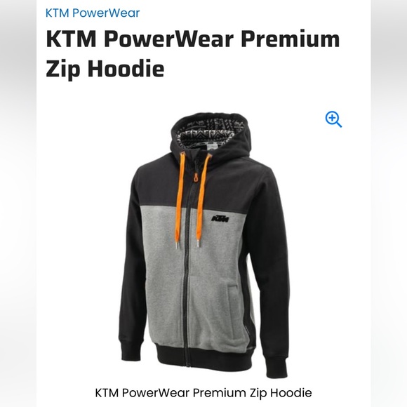 KTM PowerWear Premium Zip Hoodie, Holiday Print Hood, Size Large - Picture 10 of 10